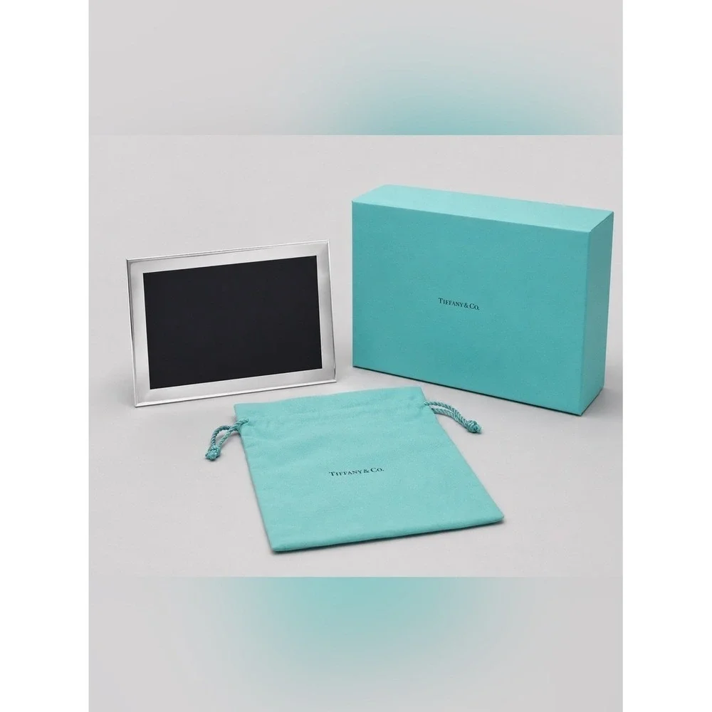 Vintage Tiffany & Co Sterling Silver Pewter Picture Frame 4x6 Dust Pouch Box New